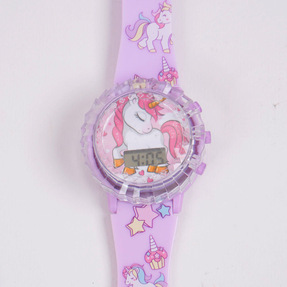 Kids Spinner Character digital watch purple