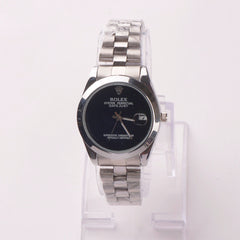 Women's Chain Wrist Watch Silver Black