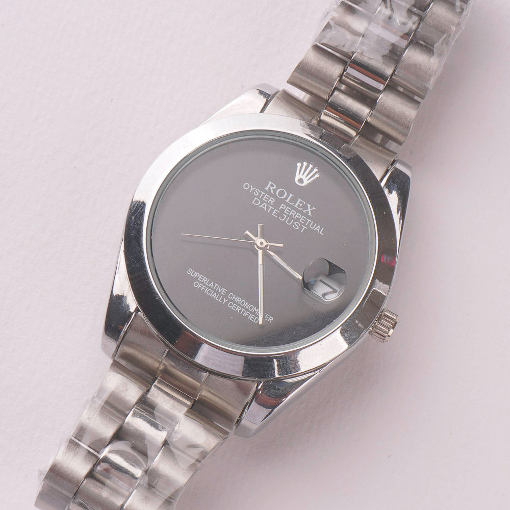 Women's Chain Wrist Watch Silver Black