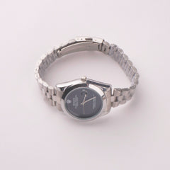 Women's Chain Wrist Watch Silver Black