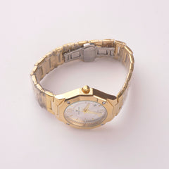 Golden Chain Mans Wrist Watch White Dial