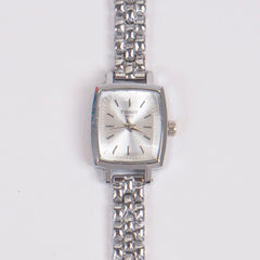 Woman Silver Chain Watch White Dial