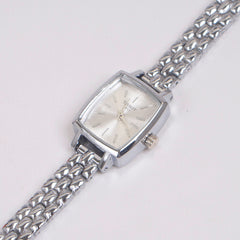 Woman Silver Chain Watch White Dial