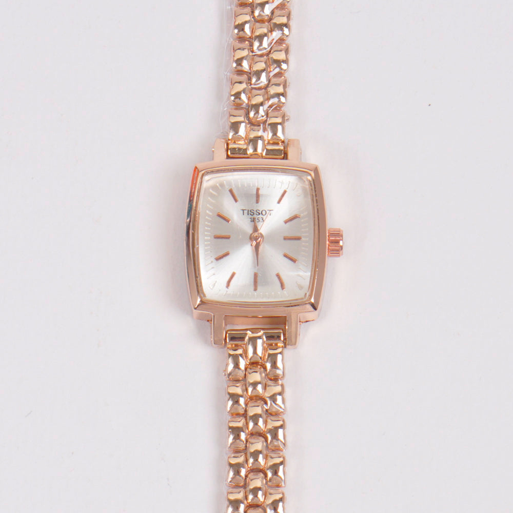 Woman Rosegold Chain Watch White Dial