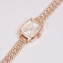 Woman Rosegold Chain Watch White Dial