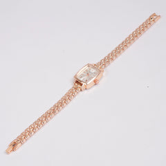 Woman Rosegold Chain Watch White Dial