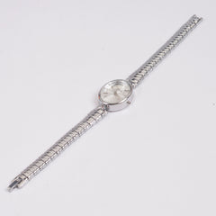 Woman Silver Chain Watch White Dial
