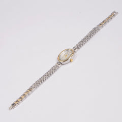 Two Tone Woman Silver Chain Watch White Dial