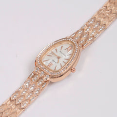 Woman Chain Watch Rosegold White