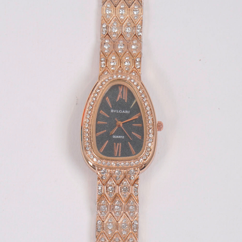 Woman Chain Watch Rosegold Black