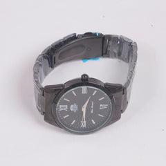 Mans Black Chain Wrist Watch Black Dial