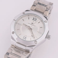 Silver Chain Mans Watch With White Dial