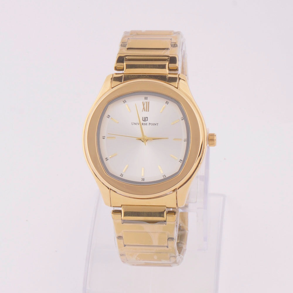 Golden Chain Mans Watch With White Dial