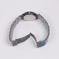 Womans Black Chain Watch with Black Dial