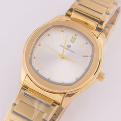 Golden Chain Mans Watch With White Dial