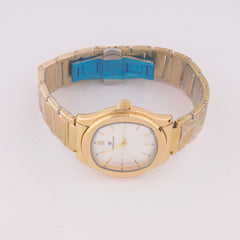 Golden Chain Mans Watch With White Dial