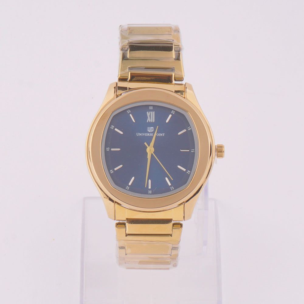 Golden Chain Mans Watch With Blue Dial