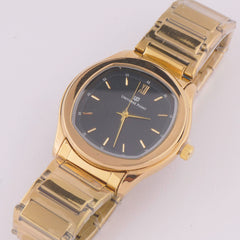 Golden Chain Mans Watch With Black Dial