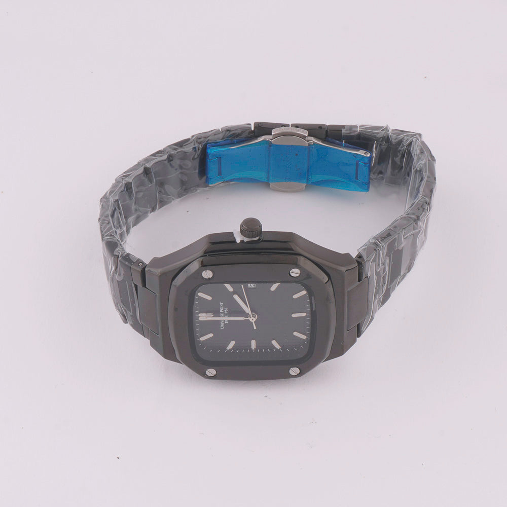 Black Chain Mans Watch With Black Dial