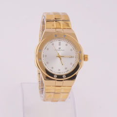 Golden Chain Mans Watch With White Dial