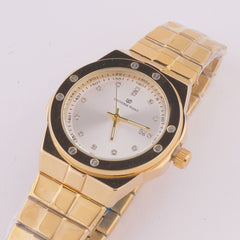 Golden Chain Mans Watch With White Dial