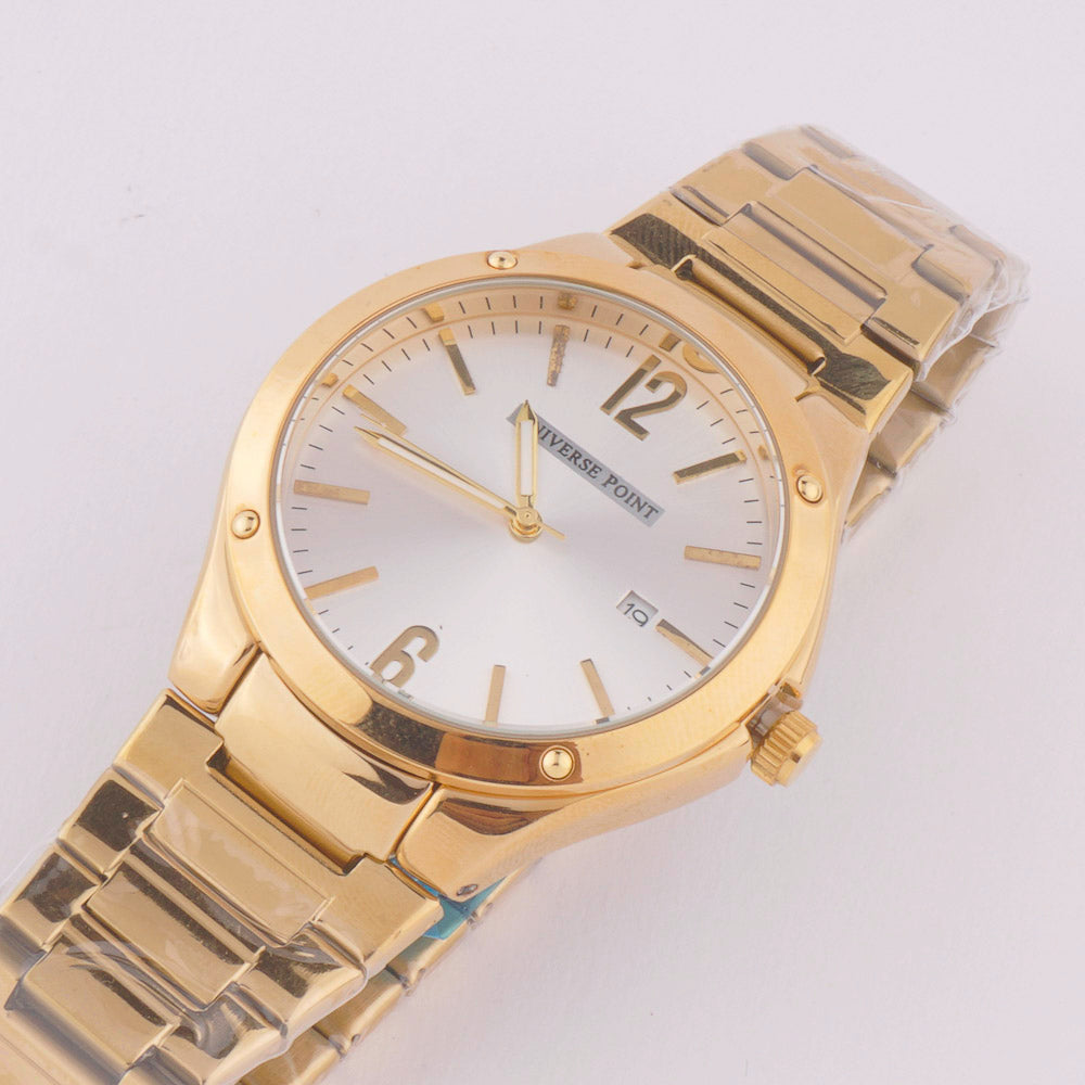 Golden Chain Mans Watch With White Dial