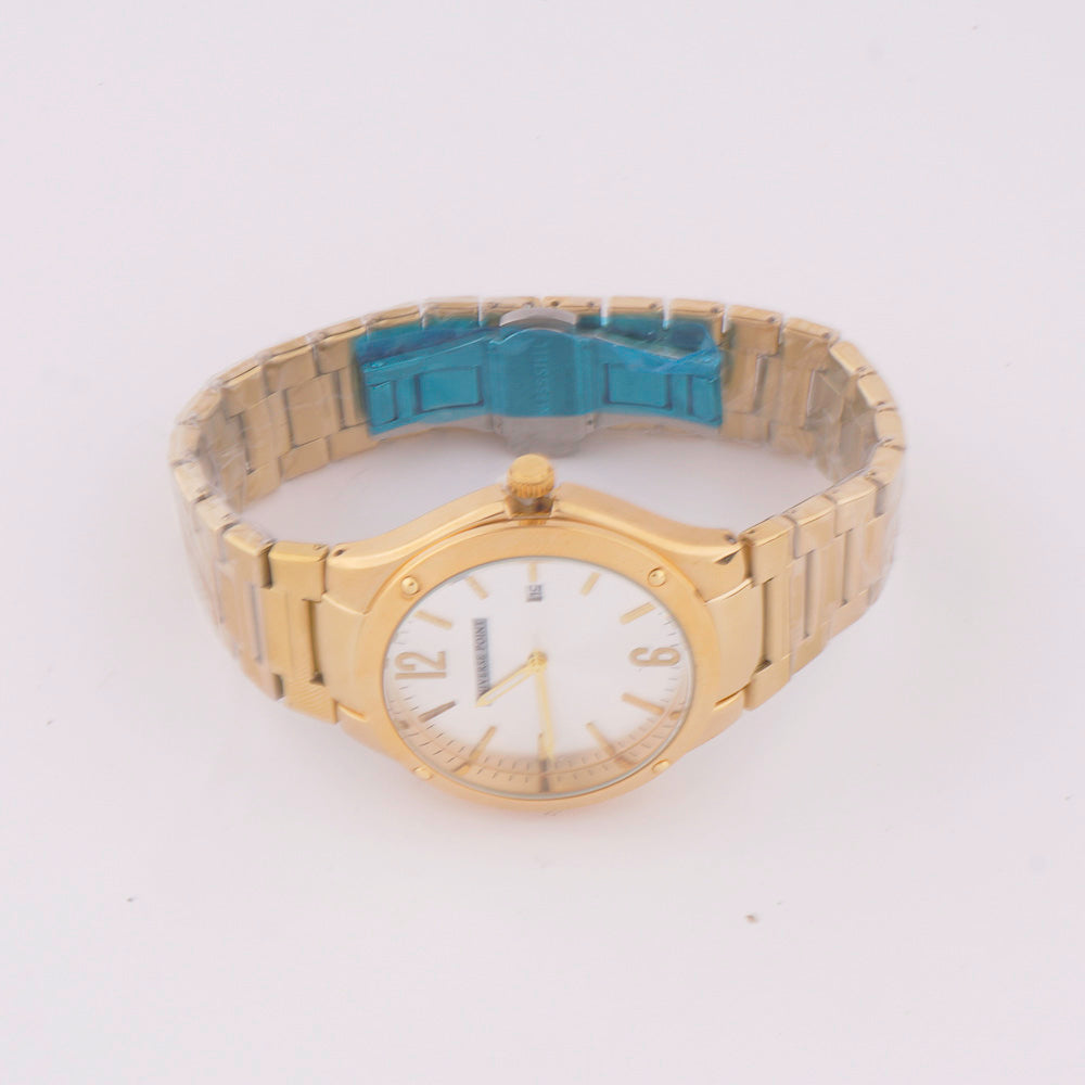 Golden Chain Mans Watch With White Dial