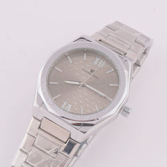 Silver Chain Mans Watch With Grey Dial