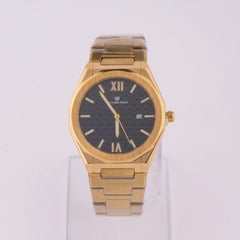 Golden Chain Mans Watch With Black Dial