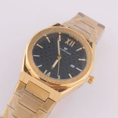 Golden Chain Mans Watch With Black Dial