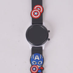 Kids Digital Character Watch Black Avnger