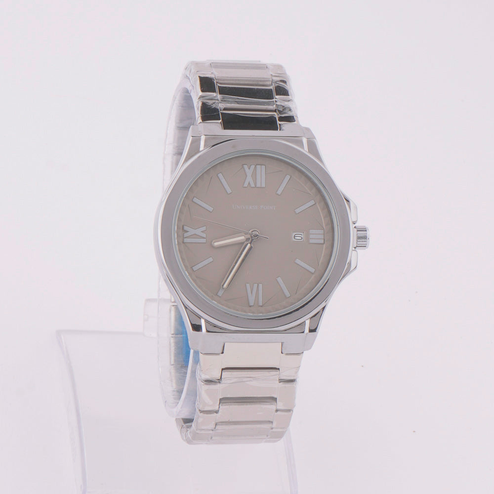 Silver Chain Mans Watch With Grey Dial