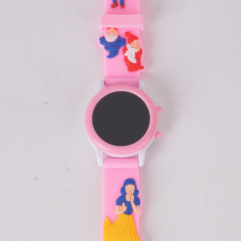 Kids Digital Character Watch pink snow white