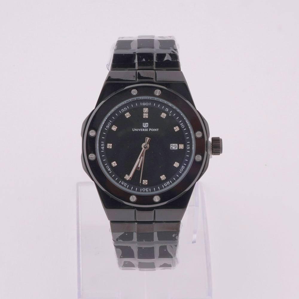 Black Chain Mans Watch With Black Dial