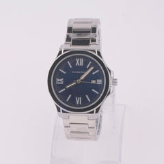 Silver Chain Mans Watch With Blue Dial