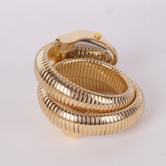 Womans Snake Watch Design Golden Blue