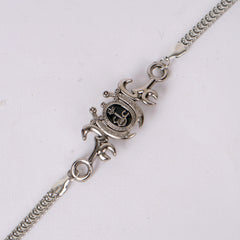 Elegant Silver-Tone Emblem Bracelet