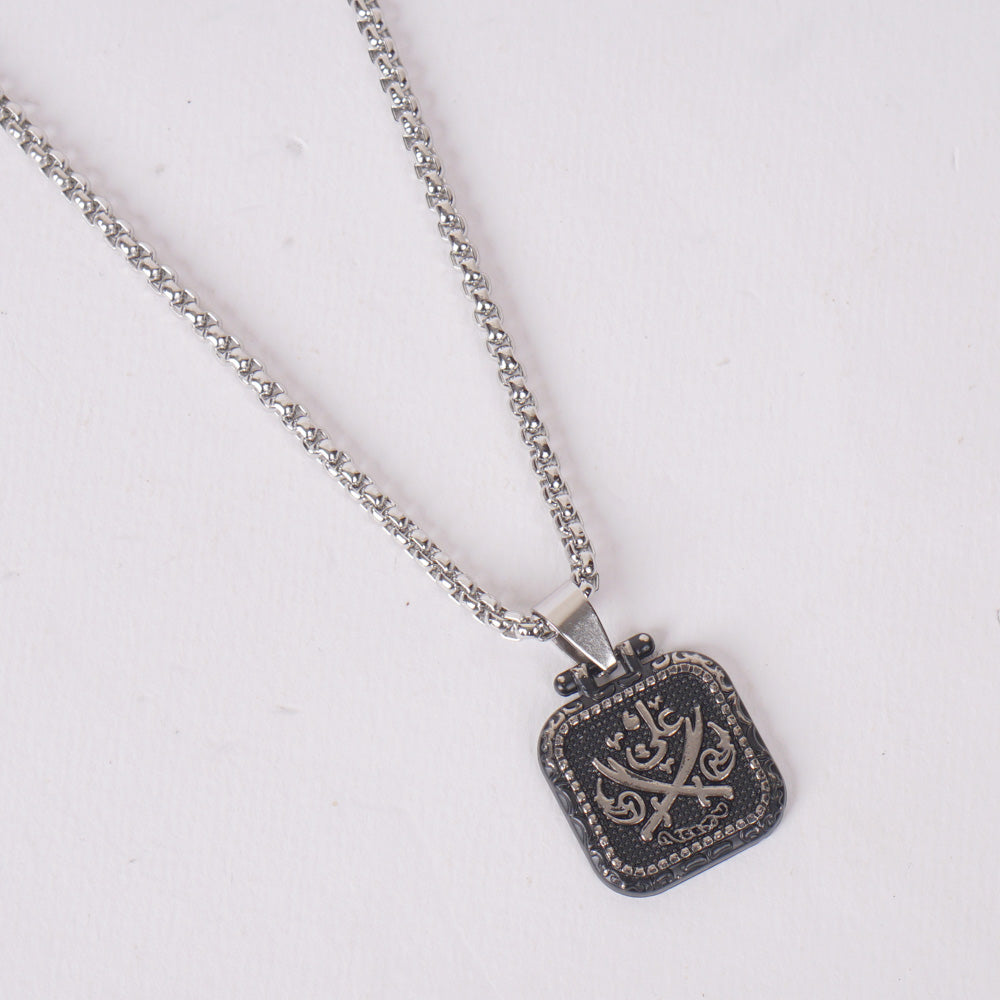 Silver Arabic Calligraphy Pendant Necklace