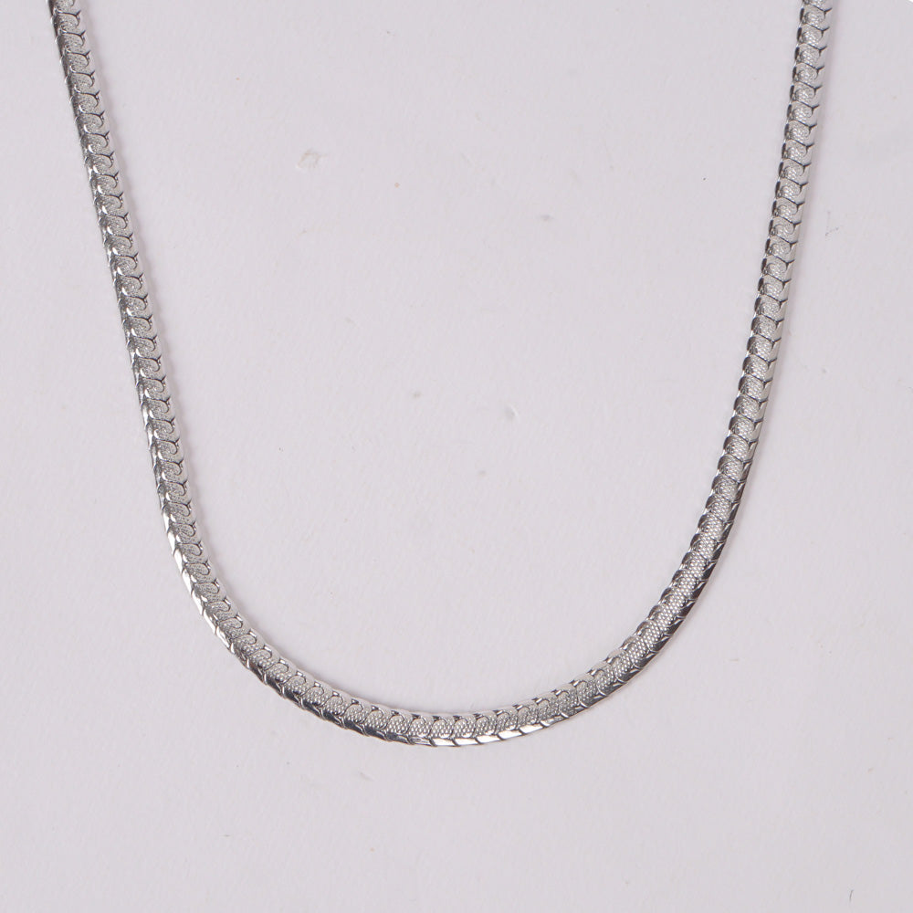 Classic Silver-Tone Textured Chain 5mm