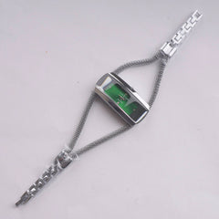 Women's Stylish Chain Watch Silver Green