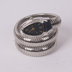 Womans Snake Watch Design Silver Black Gold Design