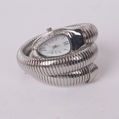 Womans Snake Watch Design Silver White