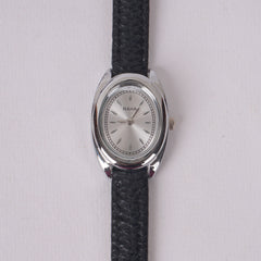 Woman Silver Watch with Black Straps RAHA
