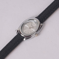 Woman Silver Watch with Black Straps RAHA