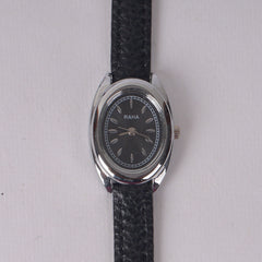 Woman Silver Black Watch with Black Straps RAHA