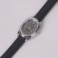 Woman Silver Black Watch with Black Straps RAHA