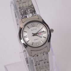 Woman's Silver Chain Watch with White Dial DINUO 1