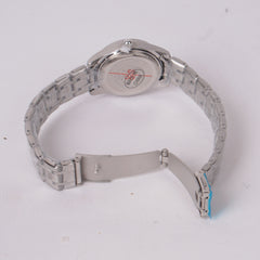 Woman's Silver Chain Watch with White Dial DINUO 2