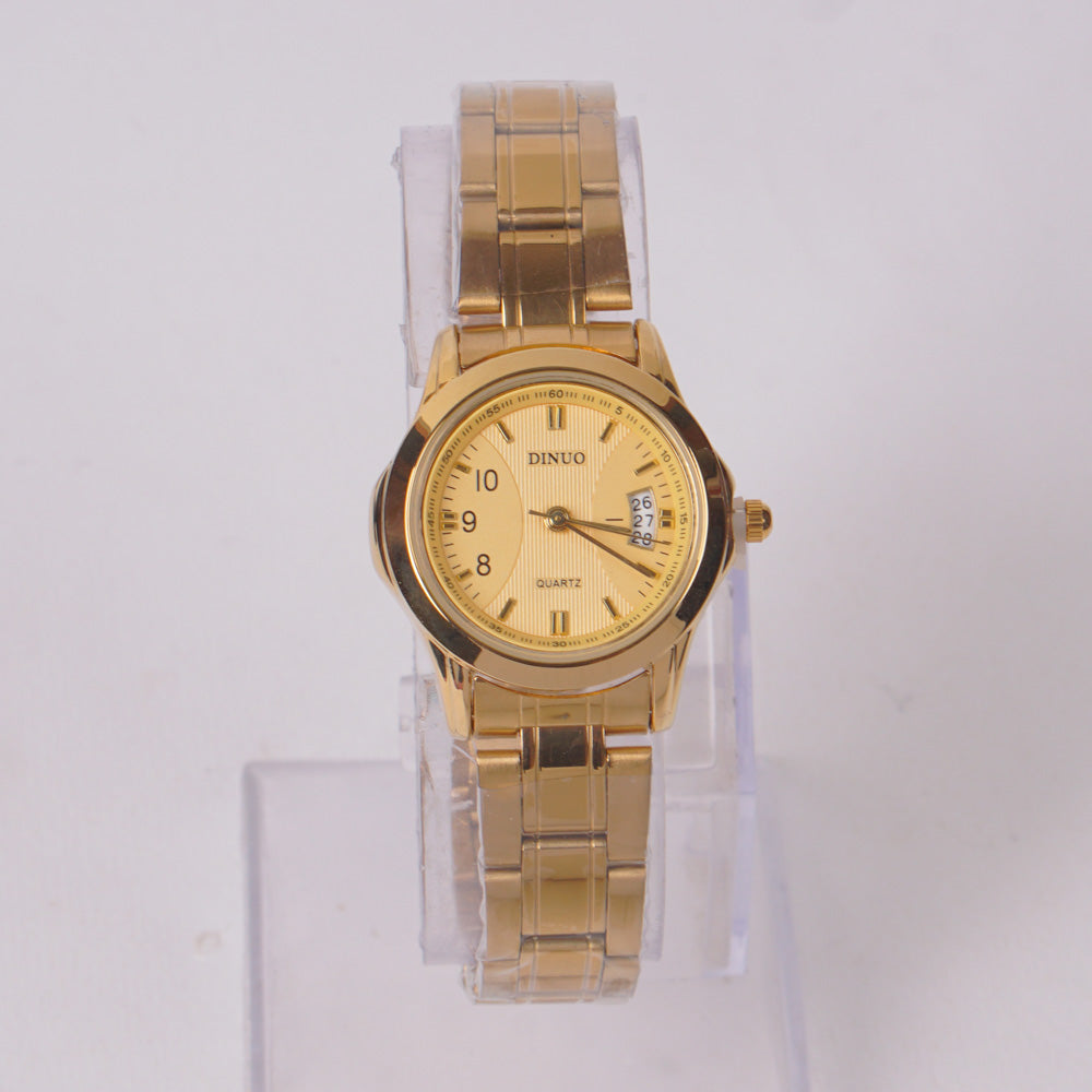 Womans Golden Chain Watch with Golden Dial DINUO