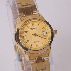 Womans Golden Chain Watch with Golden Dial DINUO
